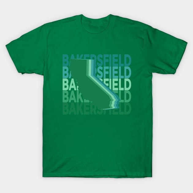 Bakersfield California Green Repeat T-Shirt by easytees